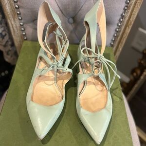 Mint Green Women's Lace-Up Heels